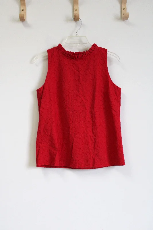 Ann Taylor Red Eyelet Tank | S soft pink tank