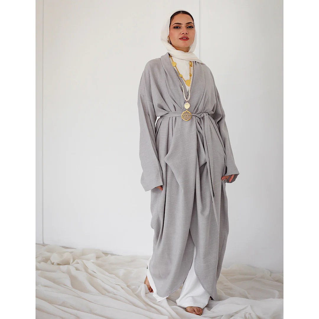 Grey drape front cardigan Machine Wash Dry Clean Hand Wash