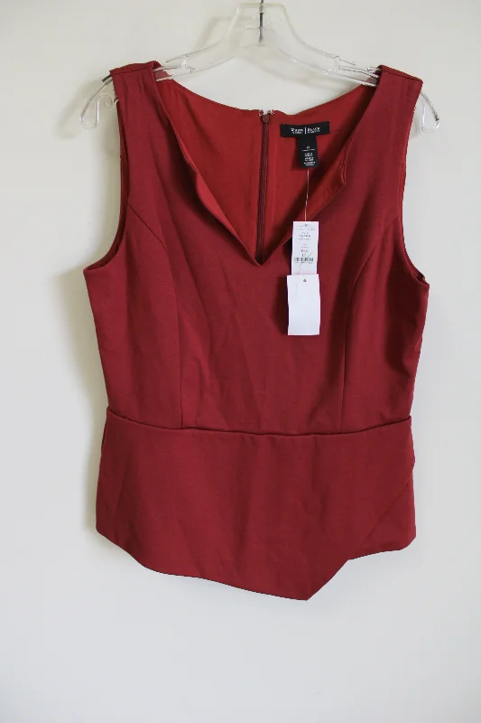 NEW White House Black Market Cinnamon Asymmetrical Tank Top | 12 lime green tank