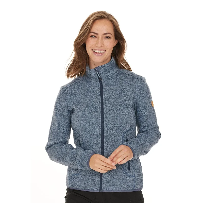 Samani W Melange Fleece Jacket - Arona Zip Front Button Front Snap Front