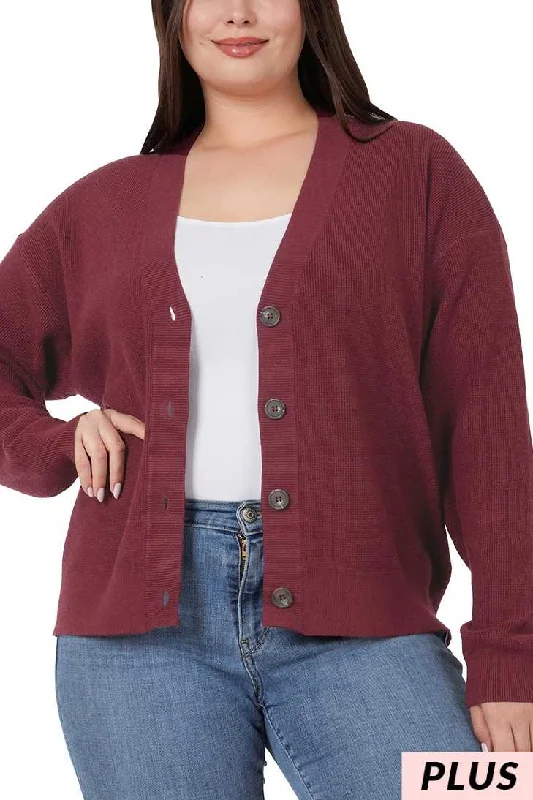 Burgundy Sweater Cardigan Cotton Fabric Linen Fabric Terry Fabric