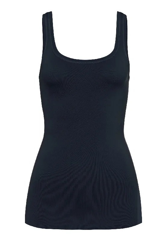 Touch Feeling Round Neck Tank Top | Midnight 71814-588 high neck tank