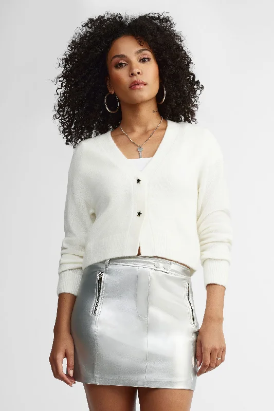 Cardigan en moss boutons étoiles - Femme Slim Fit Regular Fit Oversized