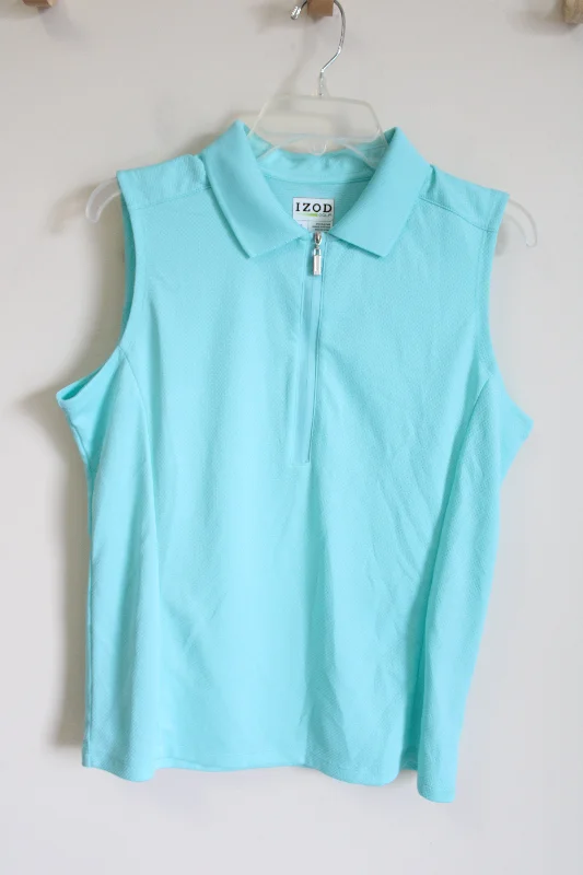 Izod Golf Light Blue Polo Tank | L peekaboo tank top