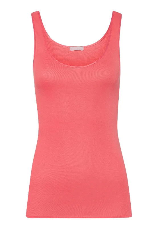 Cotton Seamless Round Neck Cotton Tank Top | Porcelain Rose 71604-2309 crew neck tank