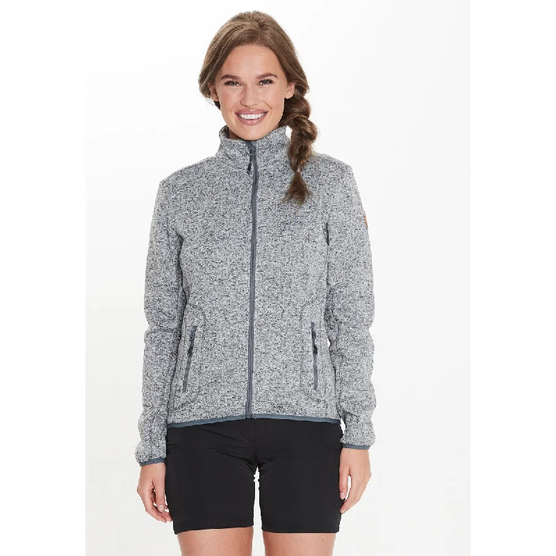 Samani W Melange Fleece Jacket - Light Grey Melange Knit Jacket Woven Jacket Fleece Jacket