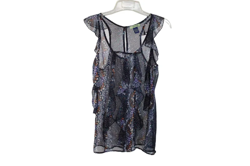 Free Hug Blue Floral Tank Blouse | S lace back tank