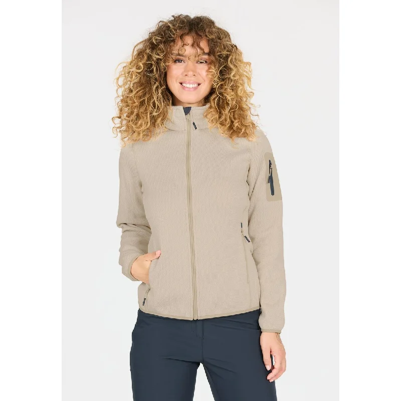 CMP WOMAN KNITTECH FLEECE JACKET - Bianco Gesso-Sesamo Wool Jacket Cashmere Jacket Tweed Jacket