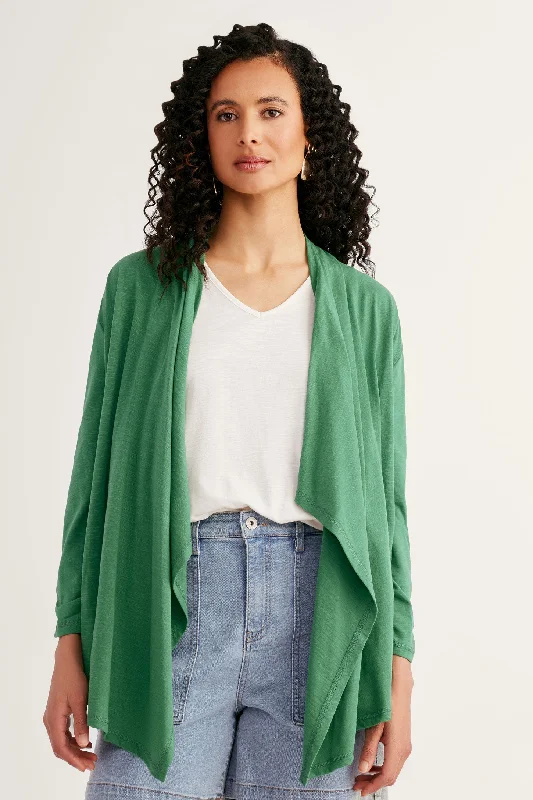 Cardigan col cascade manches 3/4 - Femme Faux Fur Fabric Real Fur Fabric Shearling Fabric