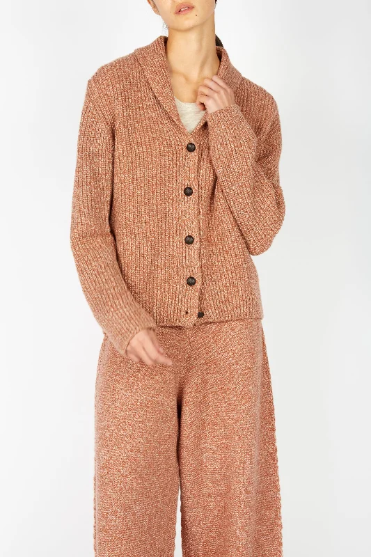 Irish - Robin Shawl Cardigan - Cedar Marl Fleece Fabric Down Fabric Feather Fabric