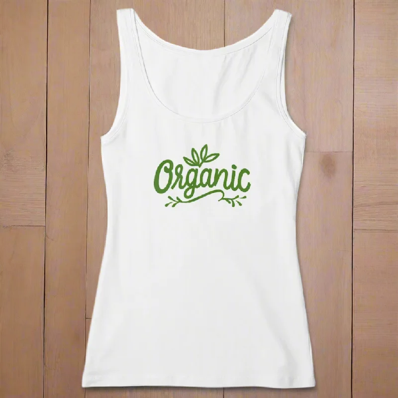 Natural Elements Organic Cotton Womens Graphic Tank bronze tank top