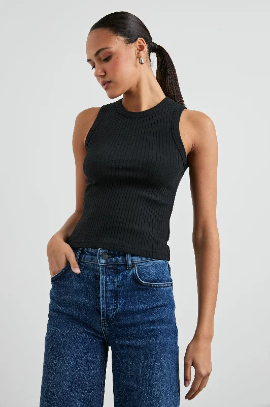 THE RACER TANK - TRUE BLACK gym tank top