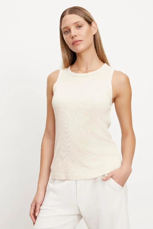 MAXIE RIBBED TANK TOP scoop neck tank