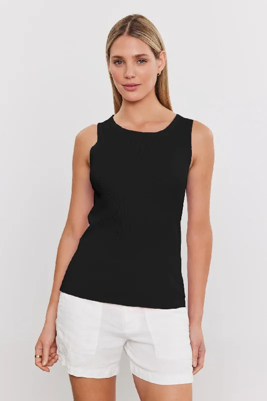 MAXIE RIBBED TANK TOP beige tank top