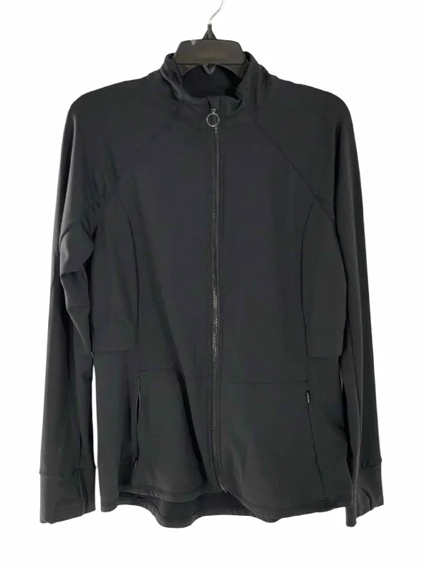 Fabletics Size XL Black Athletic Jacket Wool Fabric Cashmere Fabric Tweed Fabric
