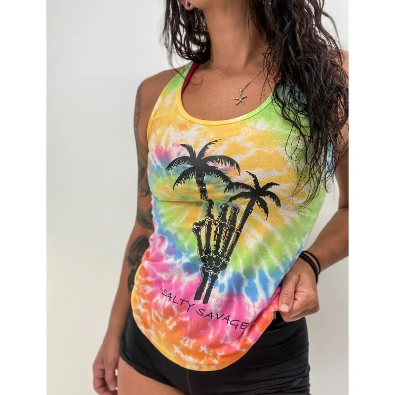 Salty Savage Ladies "Rock On" Racerback Tank cropped tank top