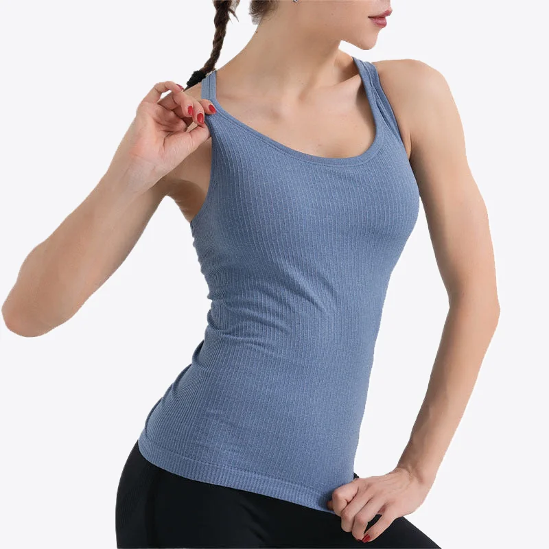 Cloudscape Organic Cotton Womens Activewear Tank teal tank top