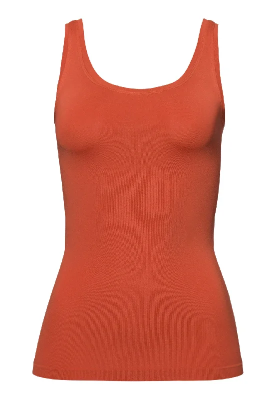 Touch Feeling Round Neck Tank Top | Ripe Apple 71814-2293 one shoulder tank