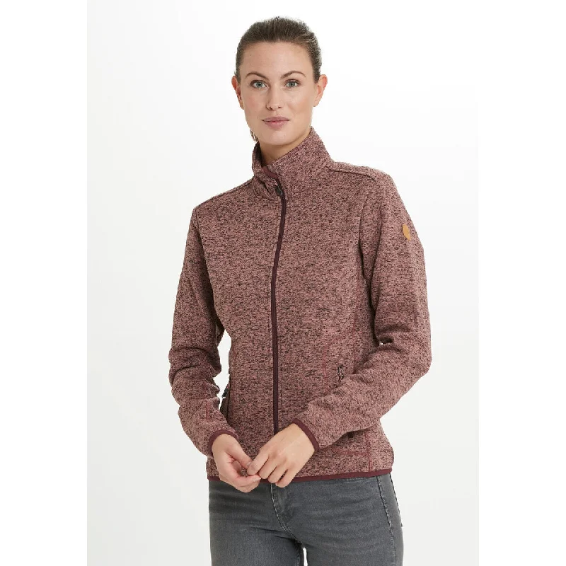 Samani W Melange Fleece Jacket - Light Mahogany Striped Jacket Polka Dot Jacket Floral Jacket