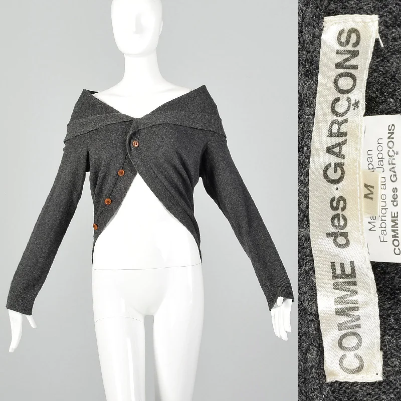 Comme des Garçons Fall 2002 Ready to Wear Gray Circle Cardigan Machine Wash Dry Clean Hand Wash