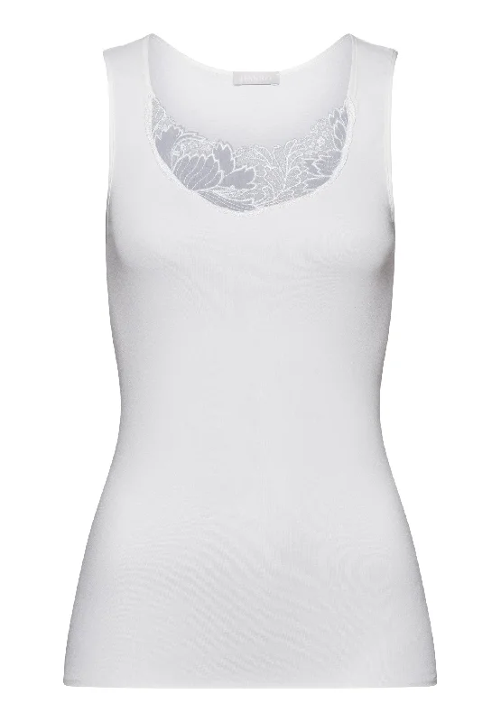 Anne Cotton Round Neck Tank Top | Off White 70932-102 off shoulder tank