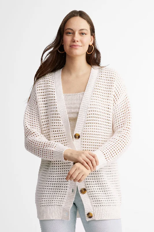 Cardigan en crochet coupe ample - Femme Satin Fabric Silk Fabric Chiffon Fabric