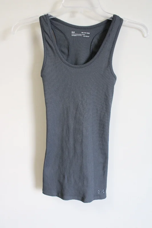Under Armour Fitted Gray Rib Tank | XS mint tank top