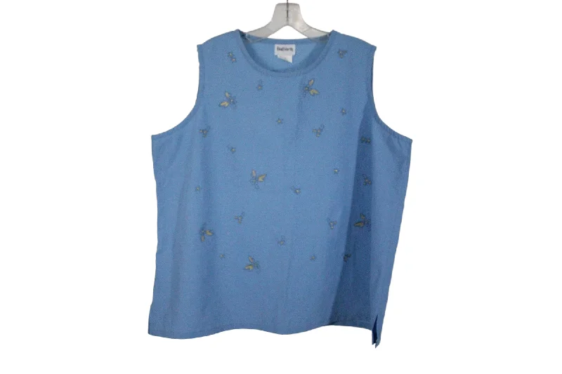 Bonworth Blue Embroidered Tank Top | XL gold tank top