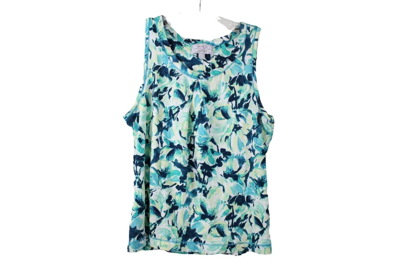 Carole Hochman Heavenly Soft Sleepwear Blue Green Tank | S Petite lightweight tank top