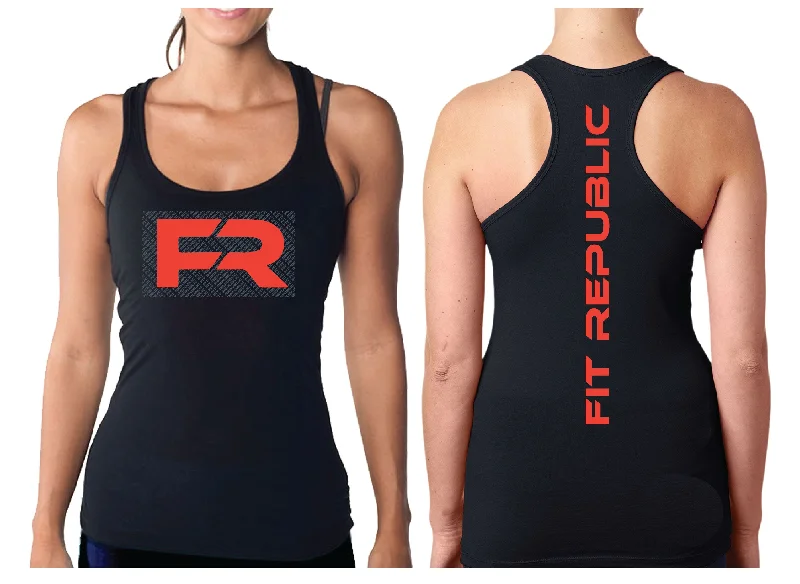 Woman's Black Tank Top w/ Red Logo relaxed fit tank