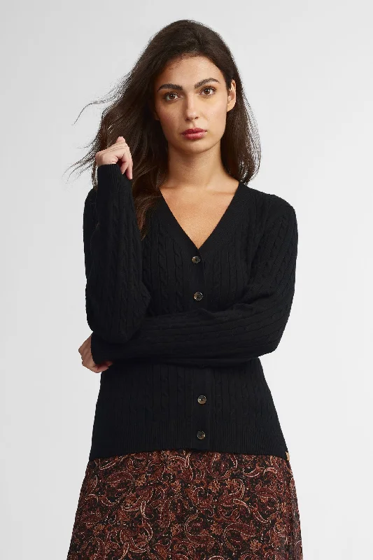 Cardigan tricot câble - Femme Cotton Fabric Linen Fabric Terry Fabric