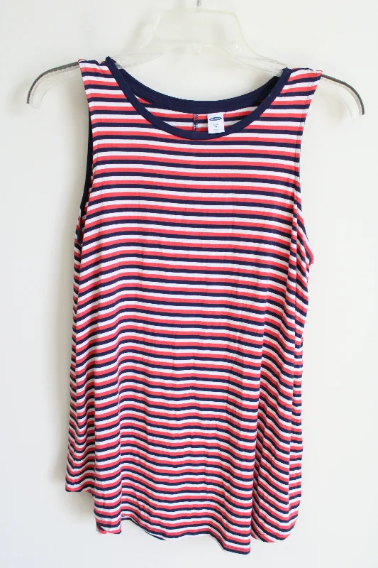 Old Navy Blue Pink Striped Luxe Tank | XS open back tank