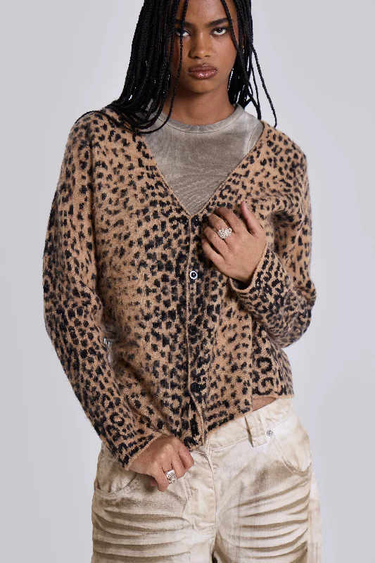 Leopard Chuck Cardigan Neon metallic Matte