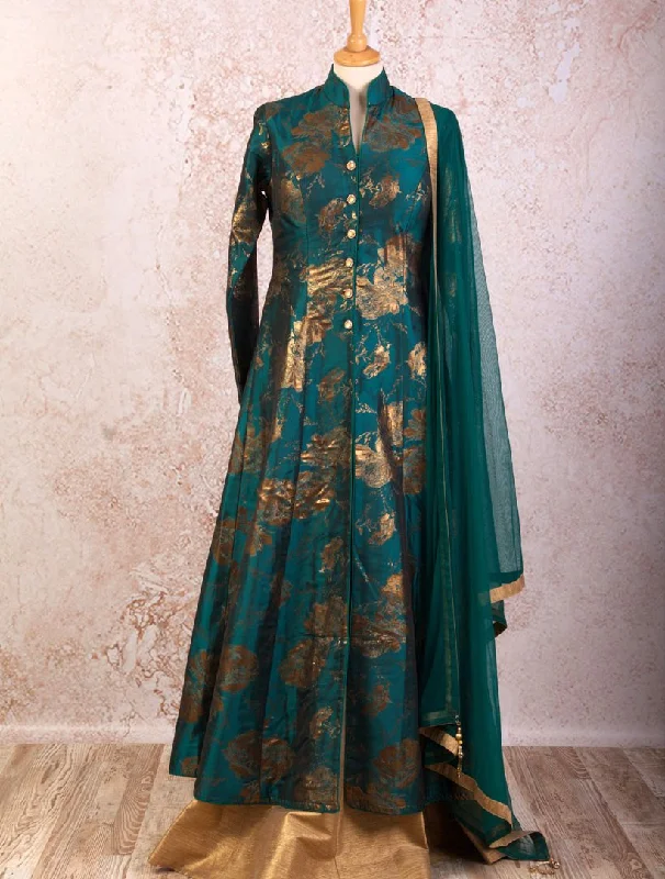 I8/1102 Floral jacket/skirt Denim Fabric Leather Fabric Suede Fabric