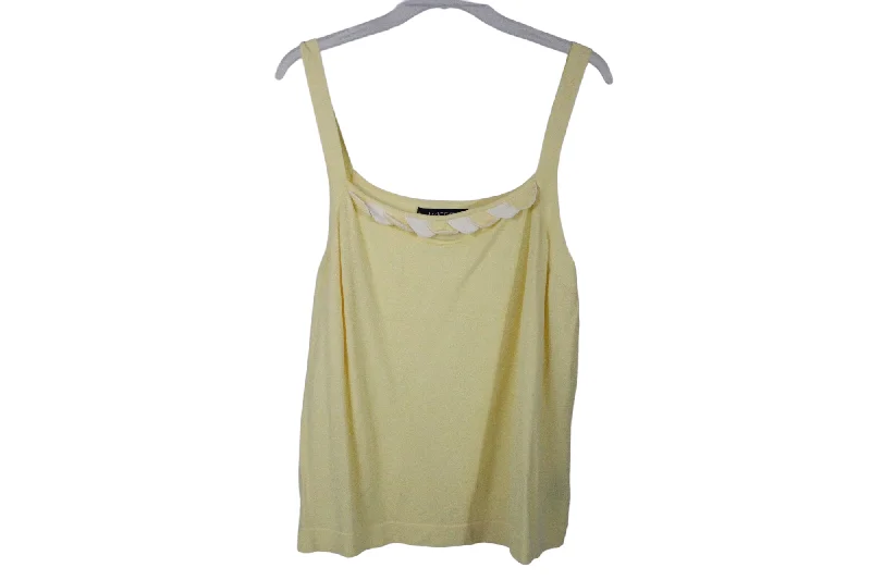 Kasper Pale Yellow Knit Tank | 2X open back tank