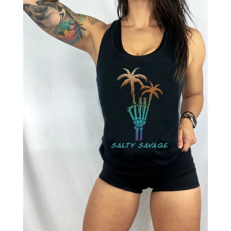 Salty Savage Ladies "Rock On" Racerback Tank sexy tank top
