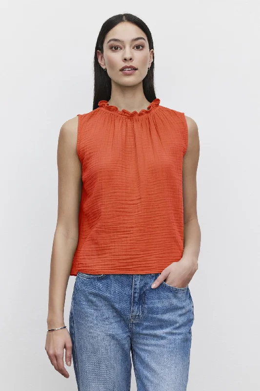 BIANCA COTTON GAUZE TANK TOP basic tank top