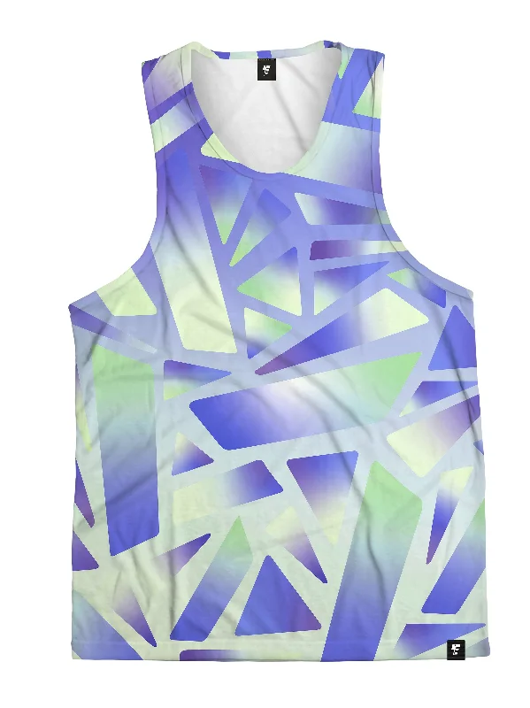 Electric Stained Glass (Indigo Ice) Unisex Tank Top long tank top