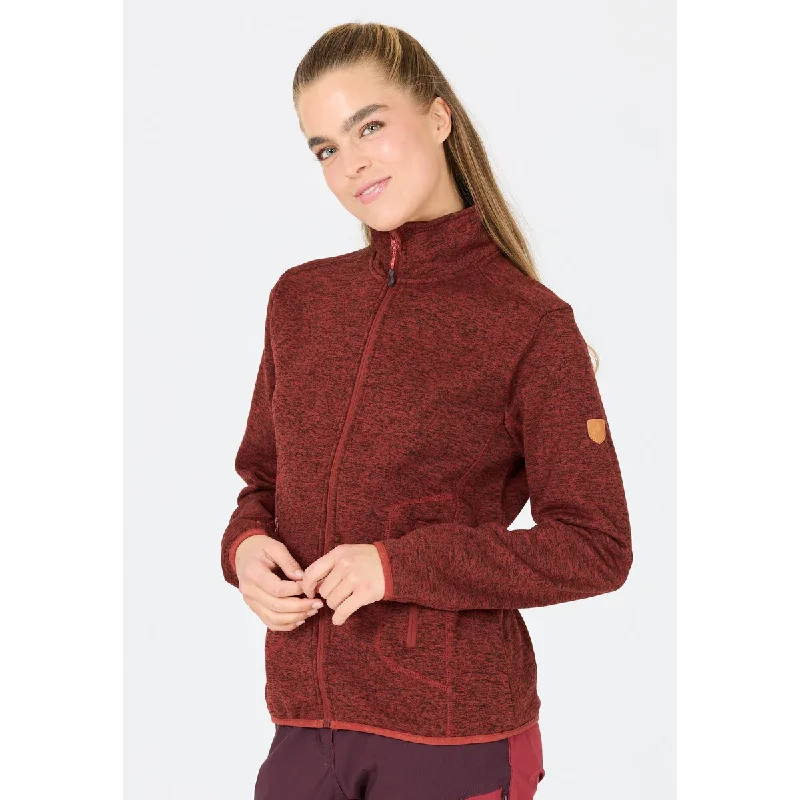 Samani W Melange Fleece Jacket - Red Pear Embroidered Jacket Appliqued Jacket Beaded Jacket