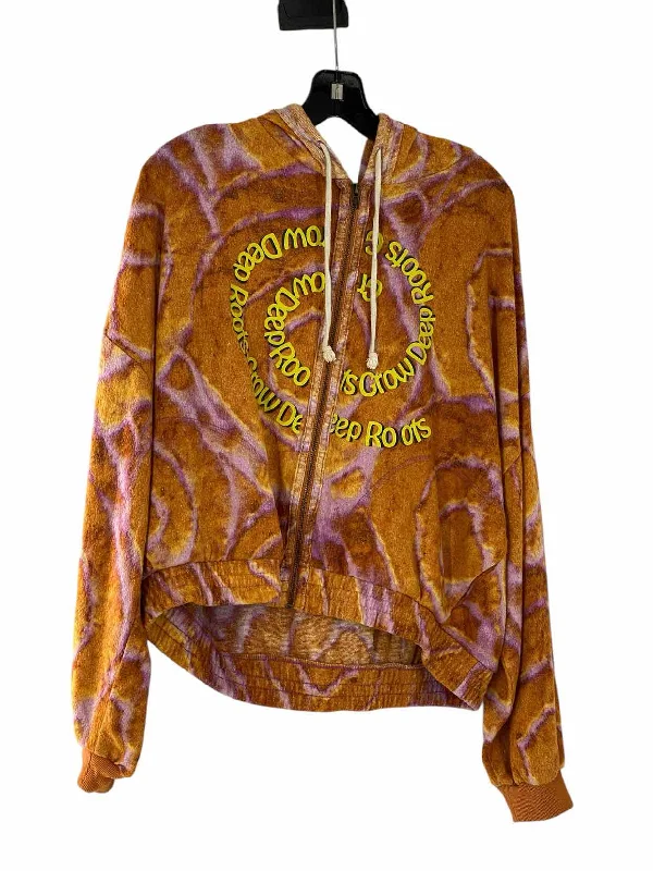 Out from Under Size SP Yellow Purple Print Jacket Faux Fur Jacket Real Fur Jacket Shearling Jacket