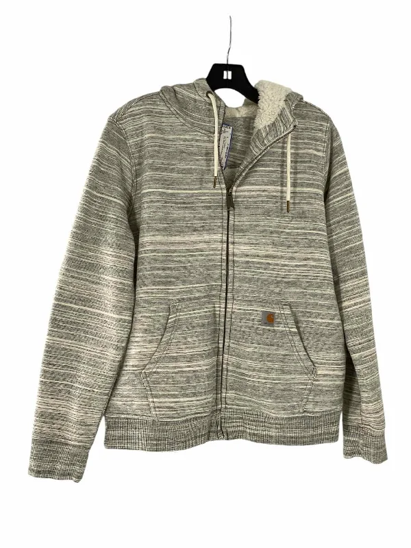 Carhartt Size M Gray White Heather Fleece Lined Jacket (Outdoor) Mesh Jacket Canvas Jacket Denim Jacket