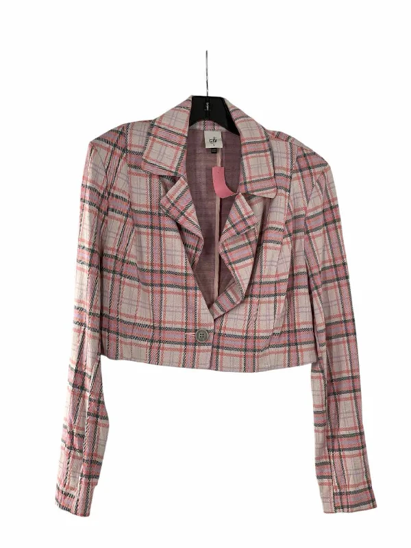 Cabi Size L Pink Green Plaid Jacket Anorak Shell Jacket Lightweight Jacket