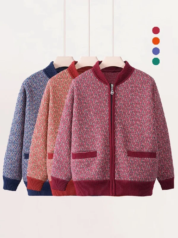 zp503-New Ladies Printed Knitted Cardigan Knit Fabric Woven Fabric Fleece Fabric