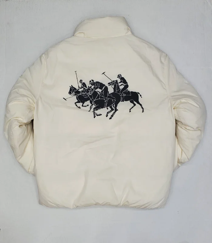 Polo Ralph Lauren Women's Triple Pony Jacket Notch Collar Peter Pan Collar Cowl Neck