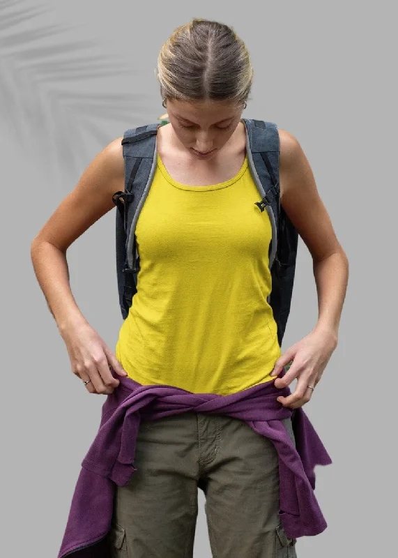Solid Women Tank Top - Pineapple Yellow v-neck tank top