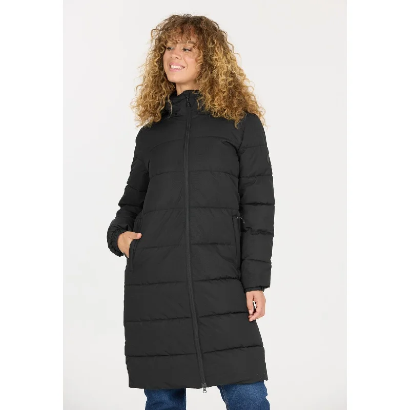 Abella W Long Padded Jacket Satin Jacket Silk Jacket Chiffon Jacket
