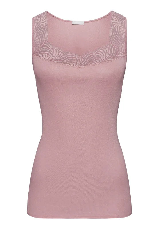 Cotton Delight Lace Trim Cotton Tank Top | Woodrose 71837-2312 cold shoulder tank