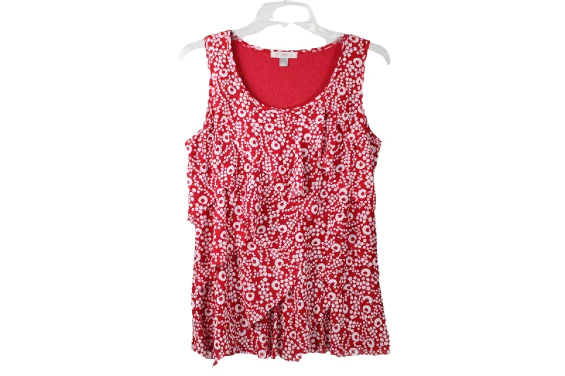 Roz & Ali Red Floral Tank | S halter tank top