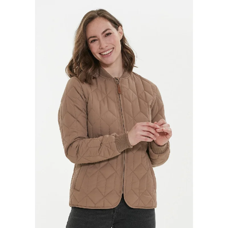 Piper W Quilted Jacket - Pine Bark Wool Jacket Cashmere Jacket Tweed Jacket