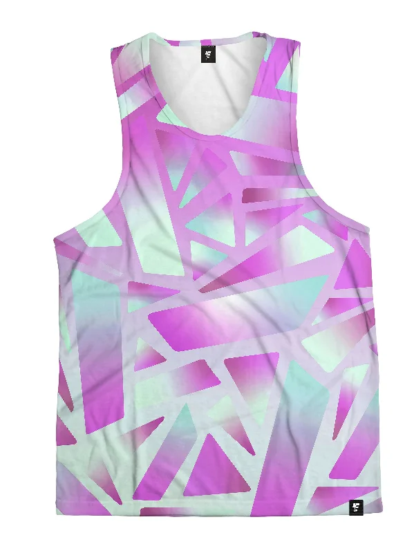 Electric Stained Glass (Pink Ice) Unisex Tank Top cropped tank top